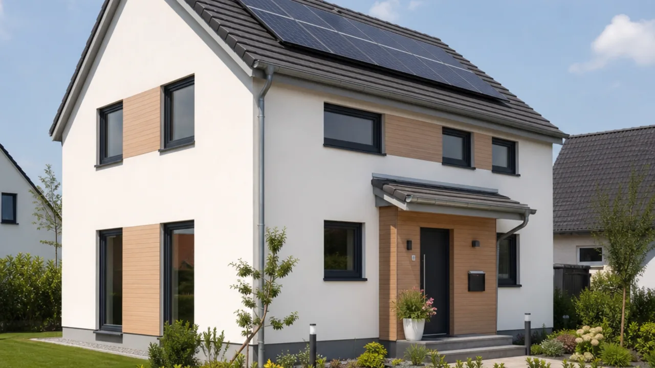 Prefab house preview: Single-family house (Einfamilienhaus) with Gable roof (Satteldach) Prefab house preview: Single-family house (Einfamilienhaus) with Gable roof (Satteldach)