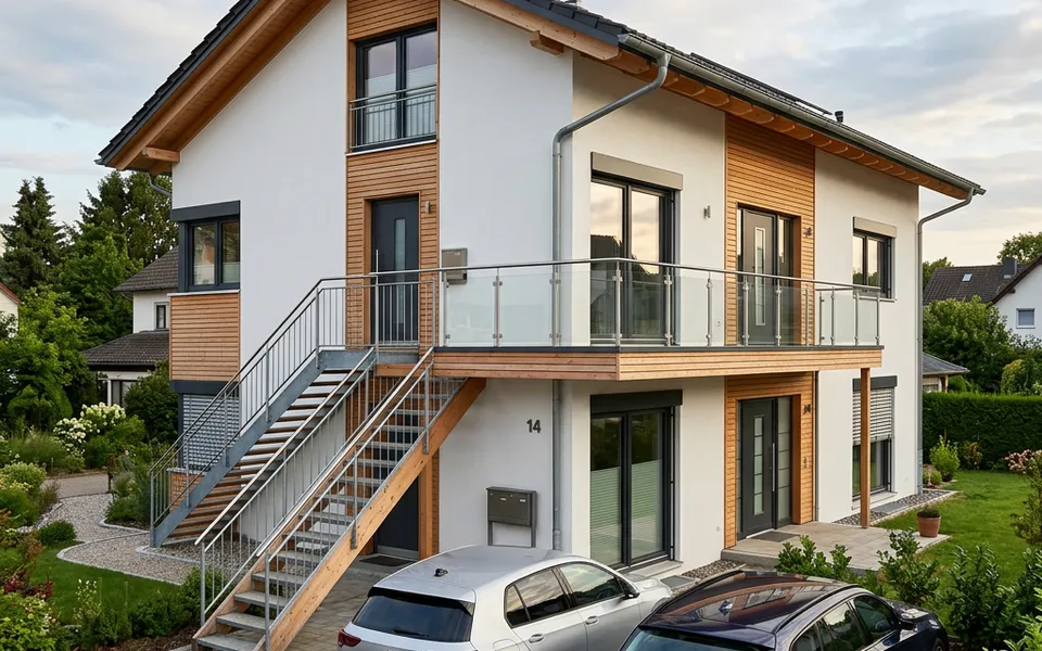 Two-family house with two full storeys, two entrances and an external staircase – one apartment per floor 2026 Two-family house with two full storeys, two entrances and an external staircase – one apartment per floor 2026